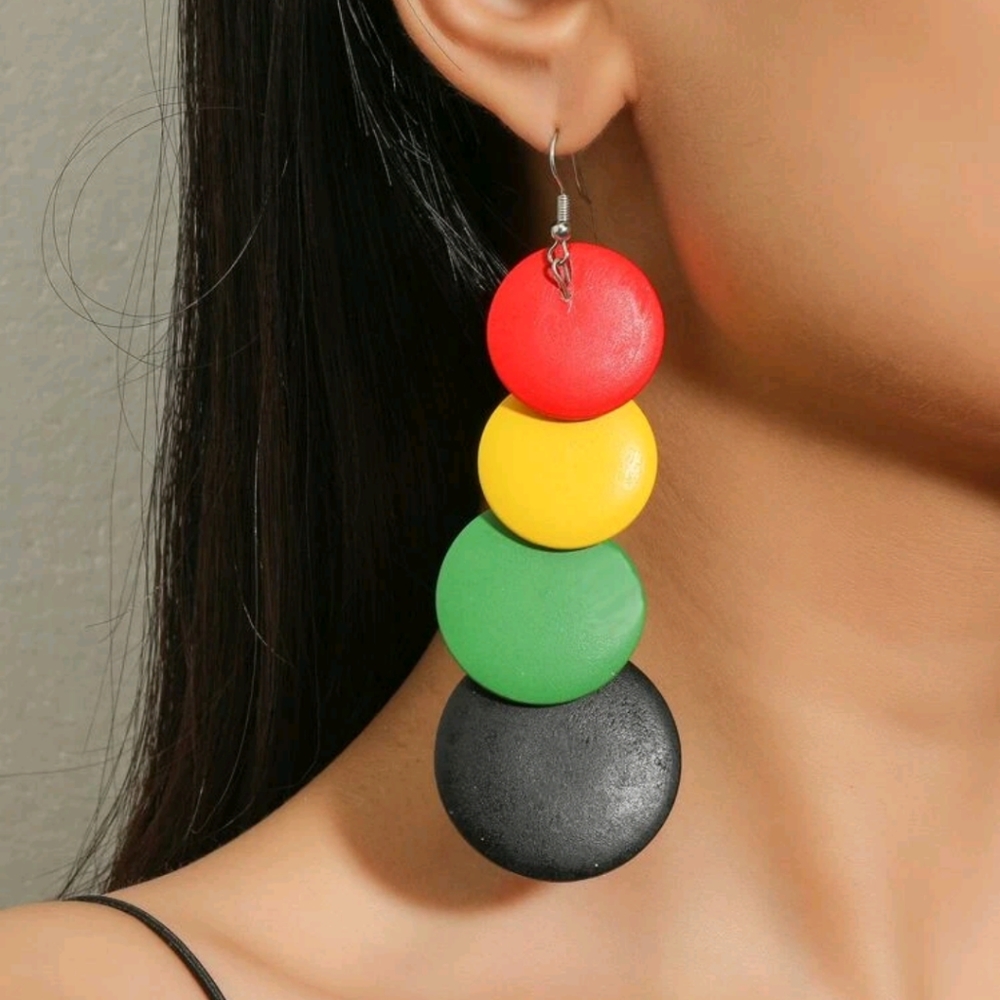 🍉5 for $25* Colorful Wooden Drop Earrings